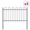 vidaXL Gartenzaun BOXTEL 3 stk. 5,1 x 1 m Pulverbeschichteter Stahl