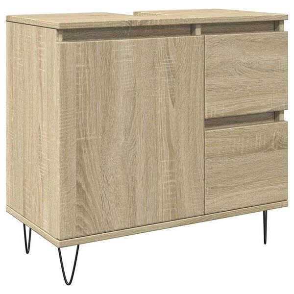 vidaXL Badschrank Sonoma-Eiche 65x33x60 cm Holzwerkstoff