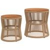 vidaXL Garten-Beistelltische 2 Stk. mit Holzplatte Beige Poly Rattan