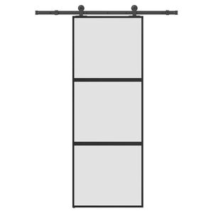 vidaXL Schiebet&uuml;r mit Beschlag 76x205 cm Hartglas & Aluminium
