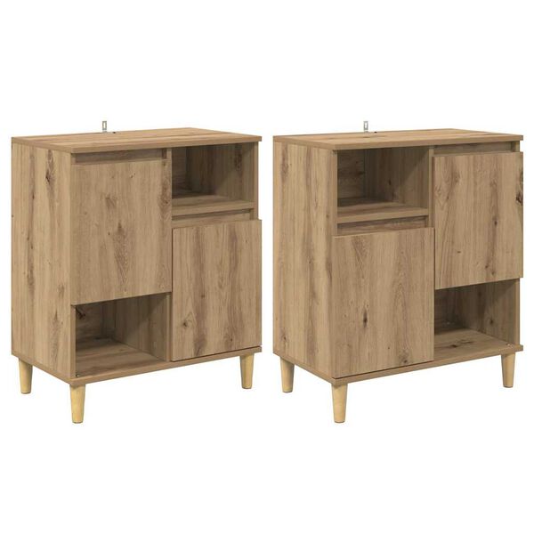 vidaXL Sideboards 2 pcs Artisan-Eiche 60 x 35 x 70 cm Holzwerkstoff