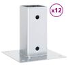 vidaXL Pfostentr&auml;ger Quadratisch 12 Stk. Silber 61x61mm Stahl Verzinkt