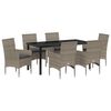vidaXL Garten Essgruppe 7 Stk. Grau Poly-Rattan