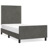 vidaXL Bettgestell ohne Matratze Dunkelgrau 90x200 cm Samt