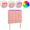 vidaXL LED Kopfteil Rosa 80x5x118/128 cm Samt