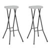 vidaXL Klappbare Barhocker 2 Stk. HDPE und Stahl Wei&szlig;