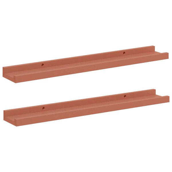 vidaXL Wandregal mit Regal 2 pcs Rot 60 x 9 x 3 cm Holzwerkstoff