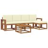 vidaXL Outdoor-Sofagarnitur 6 stk. Natur und Creme