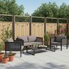vidaXL 5-tlg. Garten-Lounge-Set mit Auflagen Poly Rattan Anthrazit