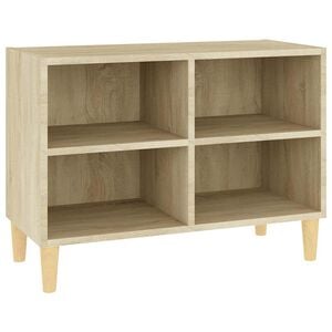 vidaXL TV-Schrank mit Massivholz-Beinen Sonoma-Eiche 69,5x30x50 cm