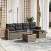 vidaXL 5-tlg. Garten-Sofagarnitur mit Kissen Grau Poly Rattan