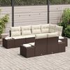 vidaXL Gartensofa-set mit Speicher 7 pcs Braun und Creme Poly-Rattan