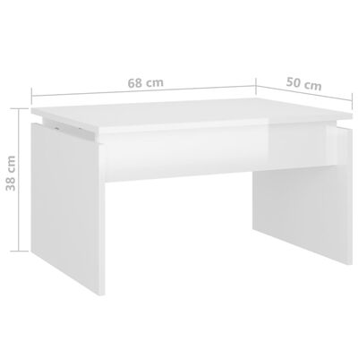 vidaXL Couchtisch Hochglanz-Weiß 68x50x38 cm Holzwerkstoff