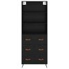 vidaXL Highboard Schwarz Eichen-Optik 69,5 x 34 x 180 cm Holzwerkstoff