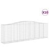 vidaXL Gabionen mit Hochbogen 10 Stk 400x50x120/140cm Verzinktes Eisen