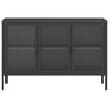 vidaXL Sideboard Schwarz 105x35x70 cm Glas und Stahl
