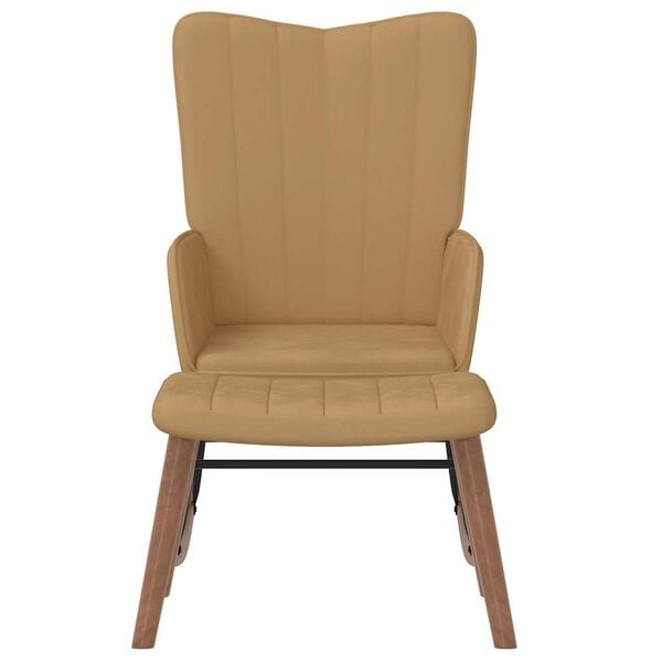 vidaXL Schaukelstuhl mit Hocker Samt Braun