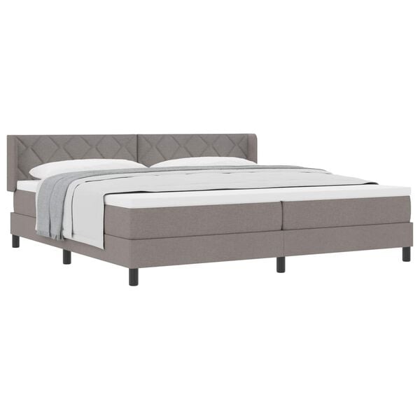 vidaXL Boxspringbett mit Matratze Taupe 200 x 200 cm Polyester