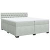 vidaXL Boxspringbett mit Matratze Hellgrau 200x200 cm Samt