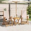 vidaXL Gartenst&uuml;hle 2 Stk. Klappbar Massivholz Akazie und Textilene