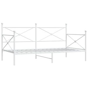 vidaXL Tagesbett ohne Matratze Wei&szlig; 107x203 cm Stahl