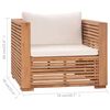 vidaXL 7-tlg. Garten-Lounge-Set mit Kissen Creme Massivholz Teak