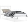 vidaXL Metallbett ohne Matratze mit Kopfteil Wei&szlig; 75x190 cm