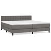 vidaXL Boxspringbett mit Matratze Grau 200x200 cm Kunstleder