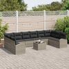 vidaXL Sofa Set mit Kissen 11 pcs Hellgrau Polyrattan