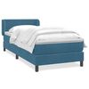 vidaXL Boxspringbett mit Matratze Dunkelblau 100x210 cm Samt