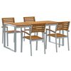 vidaXL Garten Essgruppe 5 pcs Grau Massivholz Akazie