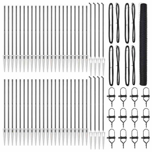 vidaXL Zaunpfosten Grau 100 x 1,5 m (50 mm Maschenweite) Stahl und PVC