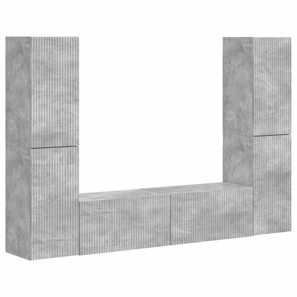vidaXL TV-Schrankset 6 pcs Beton Grau Holzwerkstoff