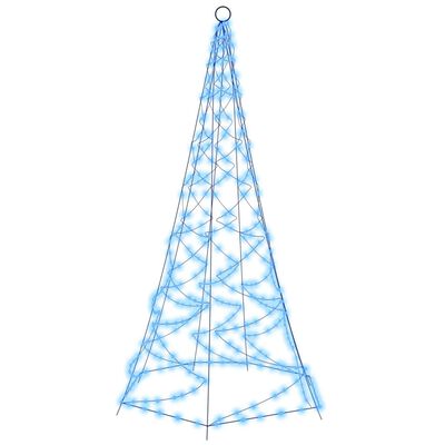 vidaXL LED-Weihnachtsbaum für Fahnenmast Blau 200 LEDs 180 cm