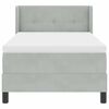 vidaXL Boxspringbett mit Matratze Hellgrau 190 x 90 cm Samt