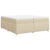 vidaXL Boxspringbett mit Matratze Creme 200x200 cm Stoff