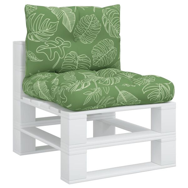 vidaXL Palettenkissen 2 Stk. Blattmuster Oxford-Gewebe