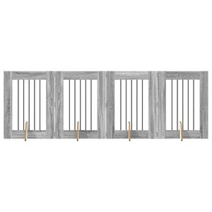 vidaXL Hundetor mit St&auml;ndern 4 pcs Graues Sonoma 60 x 80 cm
