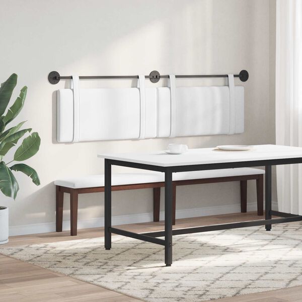 vidaXL H&auml;ngevorderseite Wandmontiert Uni Wei&szlig; 170 x 55 x 5 cm Stoff