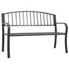 vidaXL Gartenbank 125 cm Stahl Grau