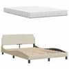 vidaXL Bett mit Matratze "Hanko" Creme 120x200 cm Stoff