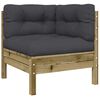vidaXL Gartensofa mit Kissen und Hocker 2-Sitzer
