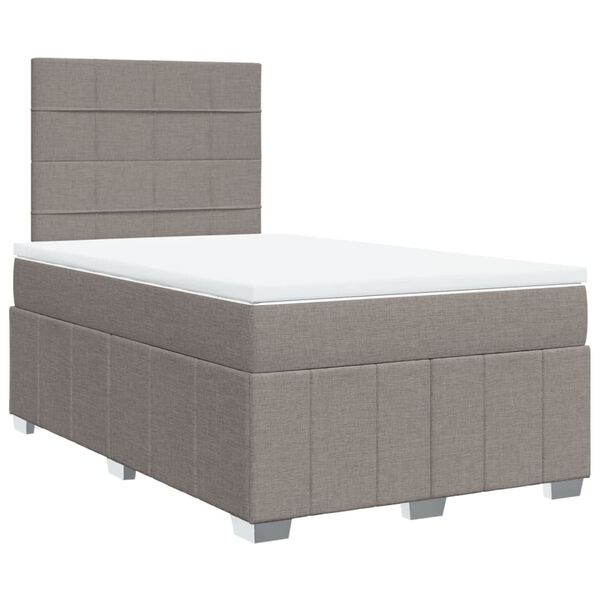 vidaXL Boxspringbett mit Matratze Taupe 120x190 cm Stoff
