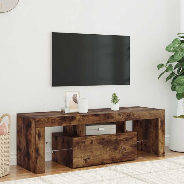 vidaXL TV-Schrank mit LED-Leuchten R&auml;uchereiche 120x35x40 cm