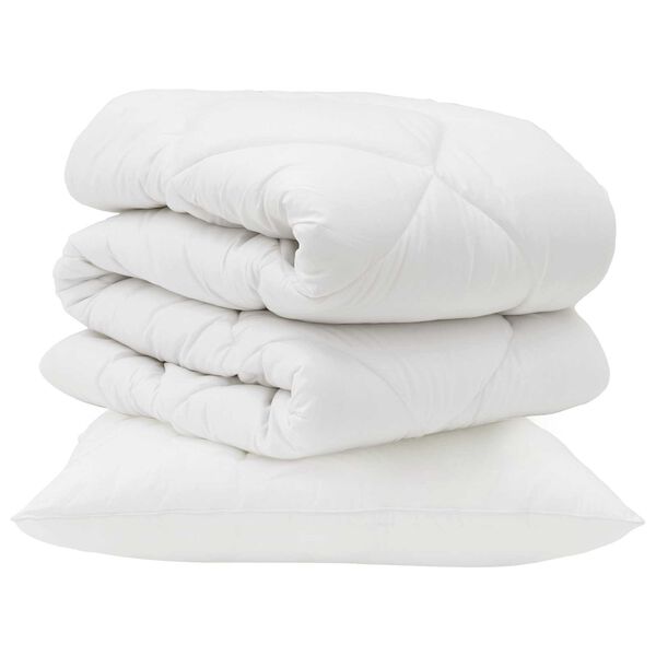 vidaXL Bettdecke mit Kissen 2 pcs Wei&szlig; Mikrofaser