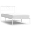 vidaXL Bettgestell mit Kopfteil Metall Wei&szlig; 100x190 cm