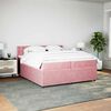 vidaXL Boxspringbett mit Matratze Rosa 200x200 cm Samt