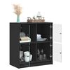 vidaXL Beistellschrank mit Glast&uuml;ren Schwarz 68x37x75,5 cm