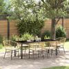 vidaXL Garten Essgruppe 7 pcs Braun Poly-Rattan