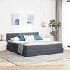 vidaXL Bett mit Stauraum und LED mit LED Dunkelgrau 180 x 200 cm Samt